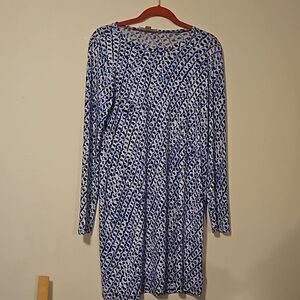 MICHAEL Kors Shibori  printed blue dress L